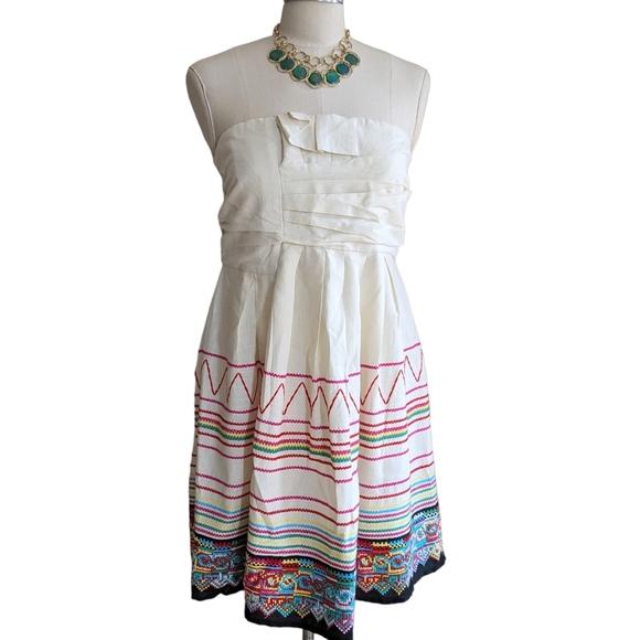 See By Chloe Embroidered Strapless Dress Size 10 - Picture 1 of 15